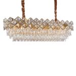 Regalia 16 Light Clear Rectangular Chandelier Gold - Image 2